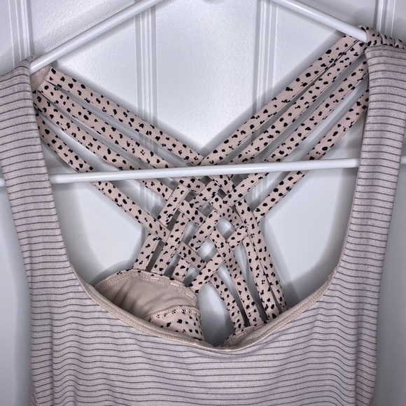 Lululemon Wild Tank Heathered Parfait Pink/ Speckle Dot Pink and Black - Picture 5 of 7